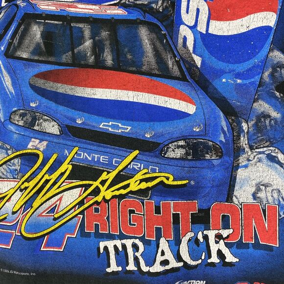 Vtg Chase T Shirt Size XL Black Jeff Gordon 24 Pepsi Right On Track Double Sided - Picture 12 of 16